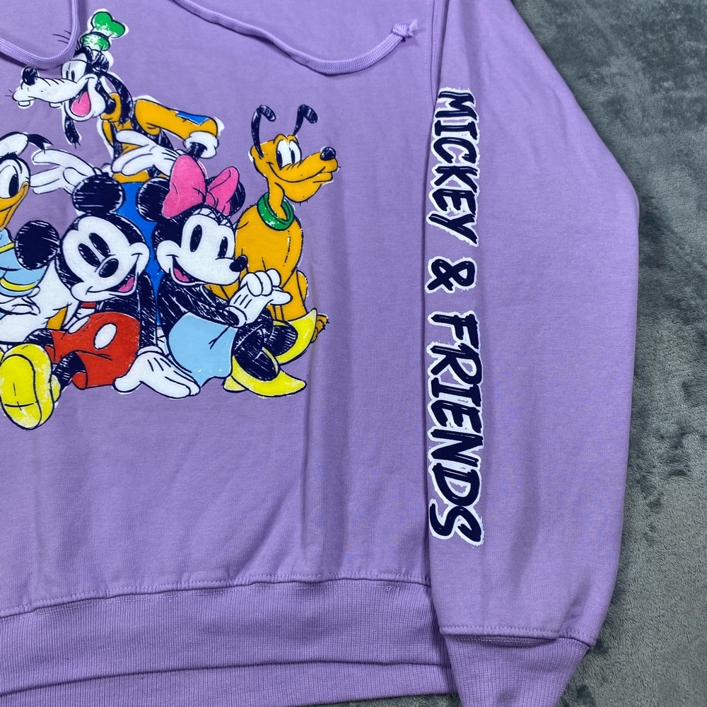 NWT Disney Mickey & Friends Hoodie Women Medium Lilac‎ Purple Long Sleeve Fleece - Picture 3 of 9